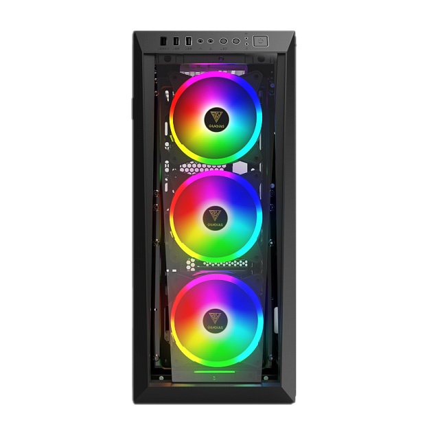Корпус Gamdias Talos M1 LITE сталь\закаленное стекло\подсветка RGB 3x120 mm fans
