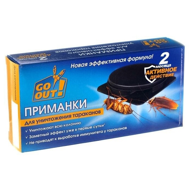 GO OUT tarakanlarni samarali yo‘q qilish uchun yemlar, 4 dona.