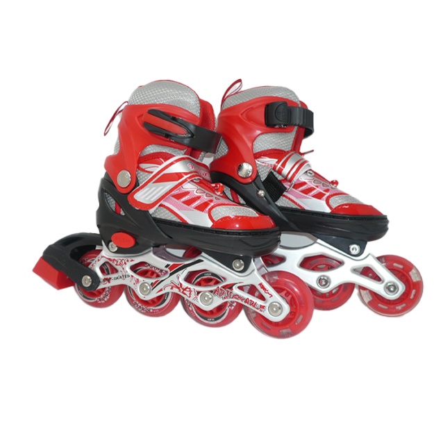 Bolalar va kattalar uchun rolikli konkilar Line skate kizil va kora M 34-37