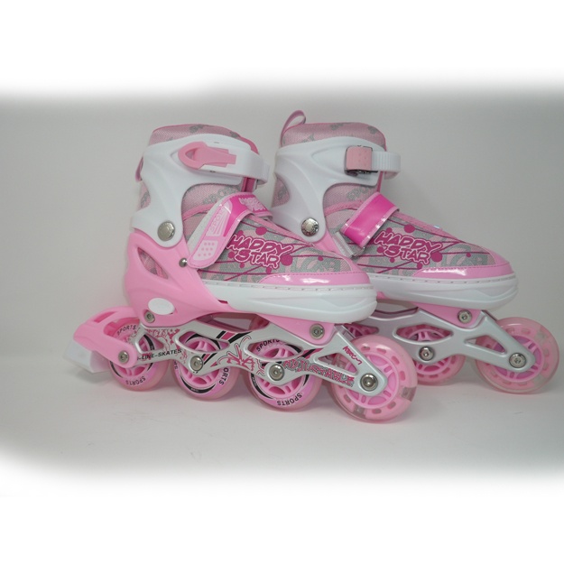 Роликовые коньки для детей и взрослых Line skate L 38-41 Розовый и белый