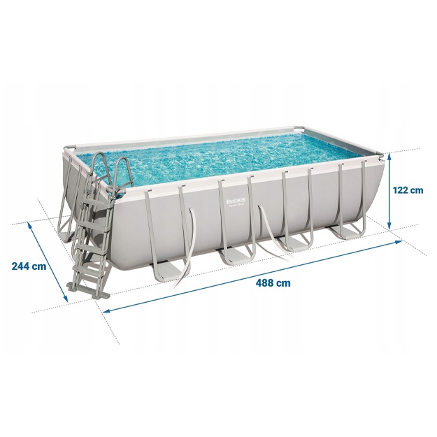 Каркасный бассейн прямоугольный Bestway Power Steel 488*244*122см (56671)