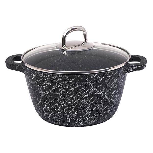 Shisha qopqoqli kastrulka AP Kukmara liniya Gratsiya 2,5l qora/kumush