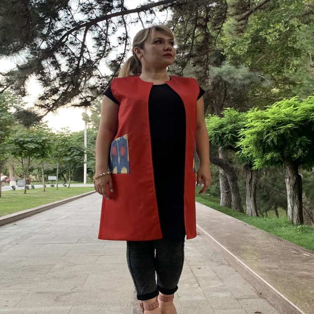 Jilet moviy cho‘ntaklar bilan qizil Adras Republic 076