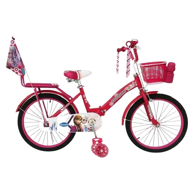 Qizlar velosipedi "Princess" 3 o‘lchamda 16x pushti