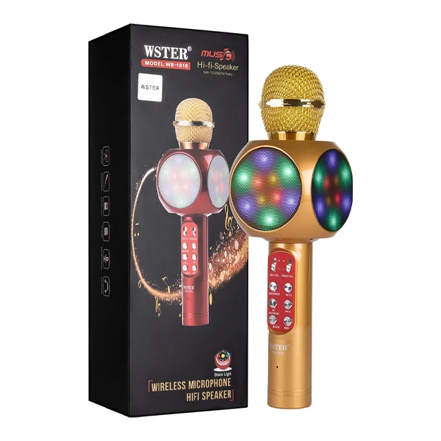 Simsiz karaoke mikrofon Wster WS-1816 sariq