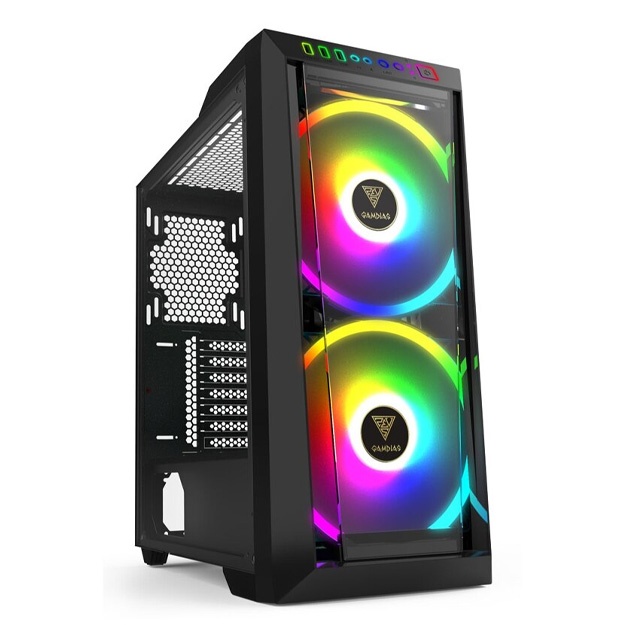 Корпус Gamdias Apollo M2 сталь\закаленное стекло\подсветка RGB 2x200 мм