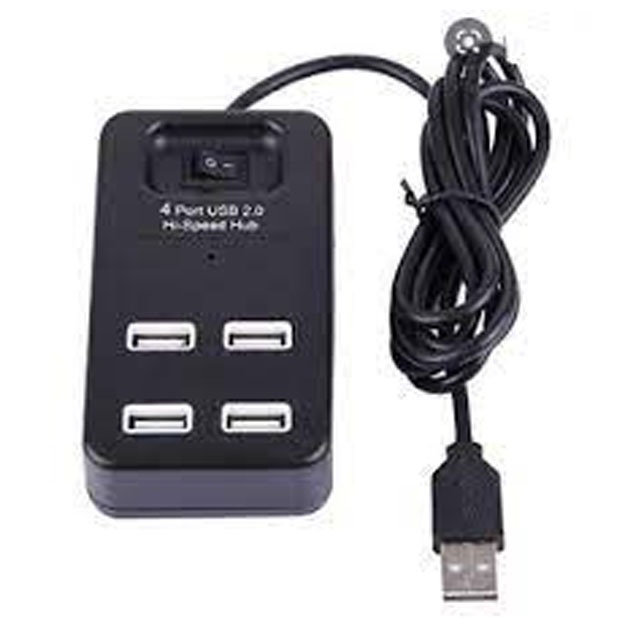 Portativ USB 2.0 HUB 4 ta port P-1601 Qora