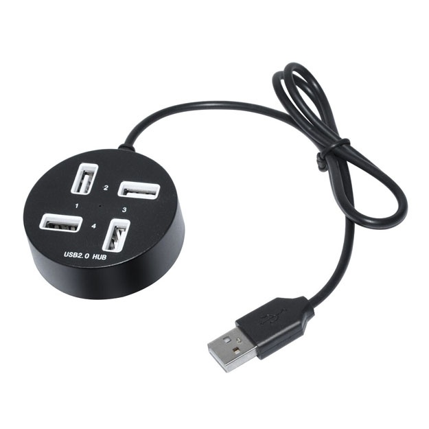 Portativ USB 2.0 HUB 4 ta port P-1703 Qora