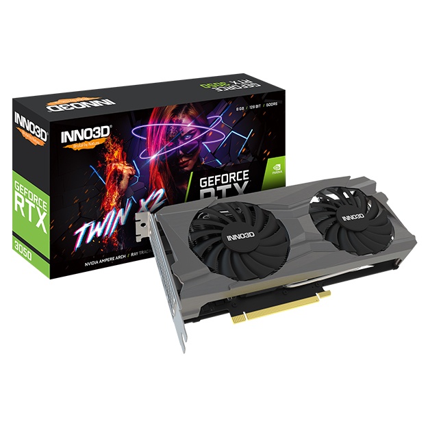 Видеокарта Inno3D GeForce RTX 3050 TWIN X2 4GB GDDR6