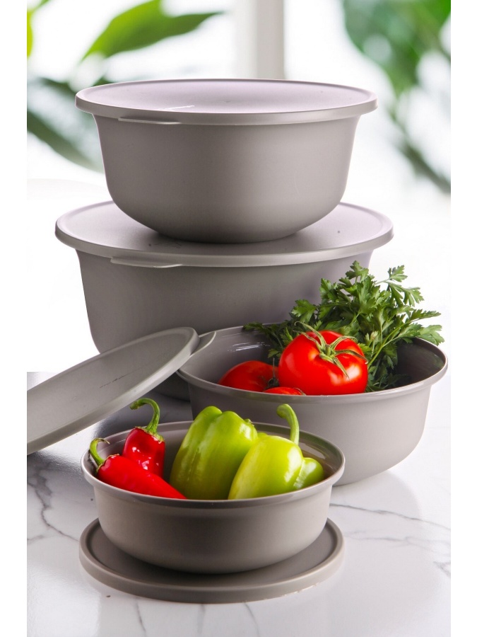 Kitchen Life 3 ta antrasit saqlash idishlari to‘plami (1600-800-400 ml) MCH08588