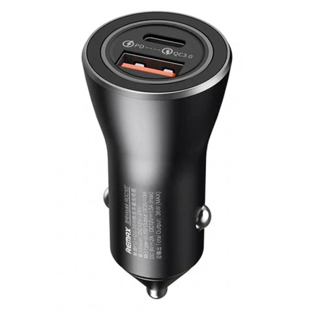 Avtomobil zaryadlovchi qurilmasi Remax RCC-107 Qora