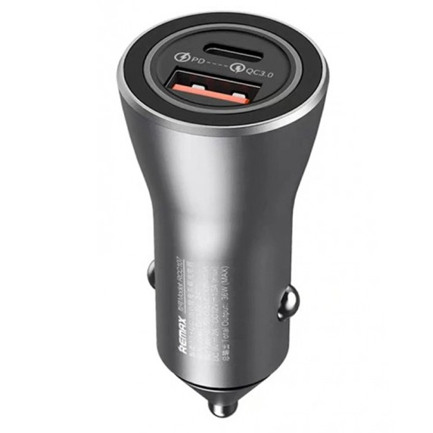 Avtomobil zaryadlovchi qurilmasi Remax RCC-107 Kulrang