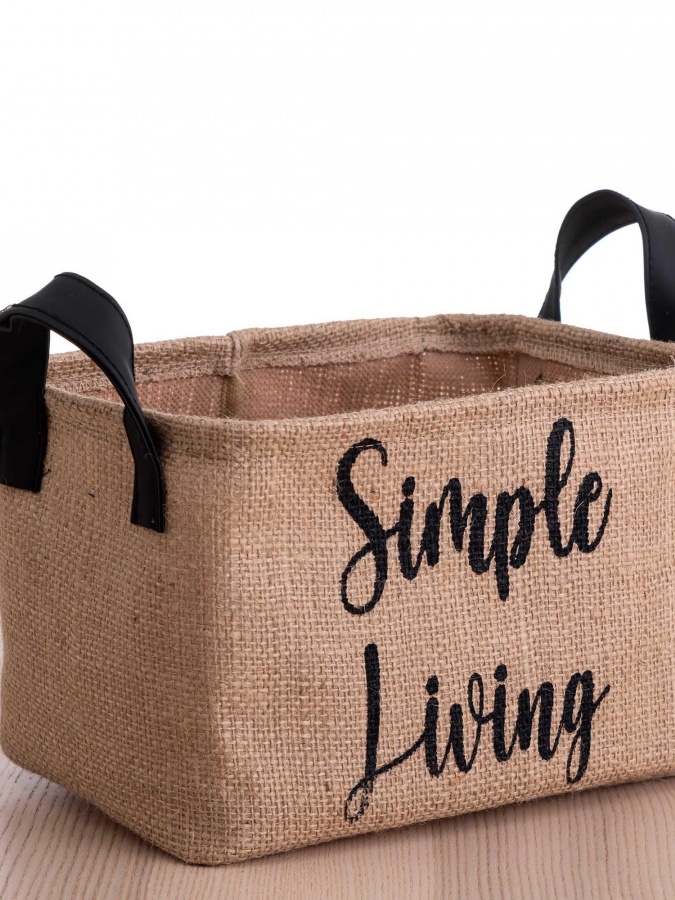 Стильная декоративная корзина - Beige - NO JÜT SEPET - 37x27x22 см-3