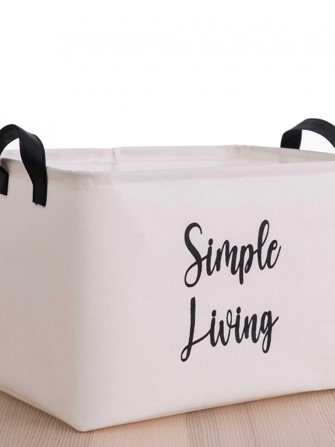 Chiroyli dekorativ savat - oq - NO BEYAZ SEPET - 37x27x22 sm-3