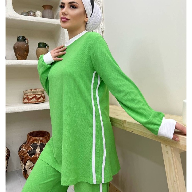 Ikki qismli kostyum ayollar uchun yashil 083 36turk