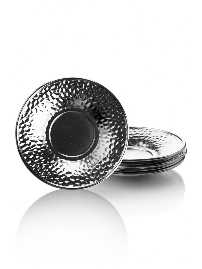 Чайная тарелка Kitchen Life Matte Silver Lux Metal, 6 предметов PMG-01027