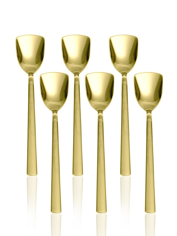 Ложка для мороженого Kitchen Life 6 шт. Lux Steel  Gold-Ice Cream