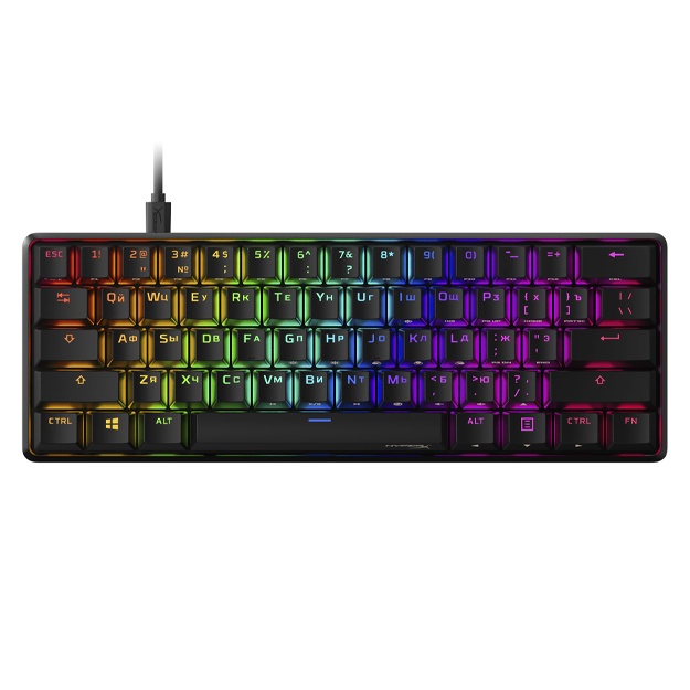 Mexanik o‘yin klaviaturasi HyperX Alloy Origins 60 Black, HyperX Red (4P5N0AA#ACB)