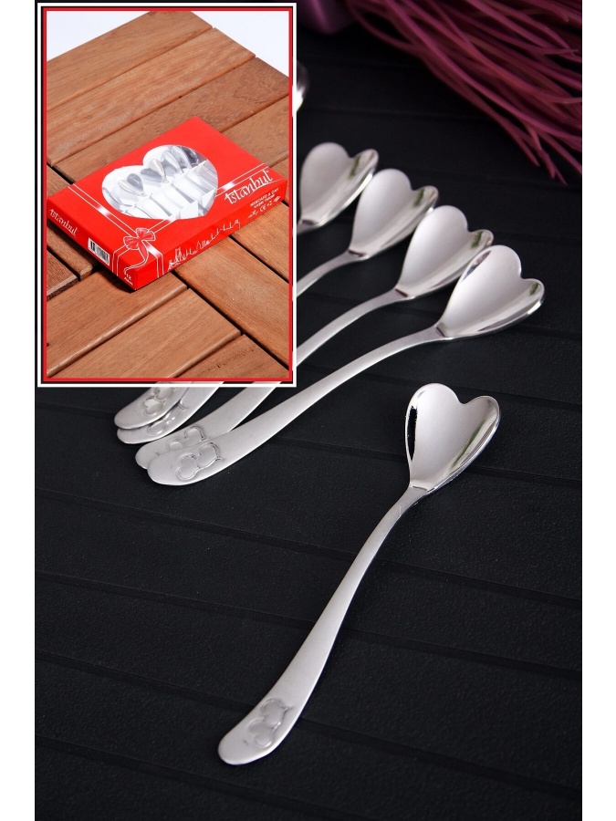 Maxsus sovg‘a qutisi bilan 12 ta Kitchen Life Heart choy qoshiq to‘plami MCh02766