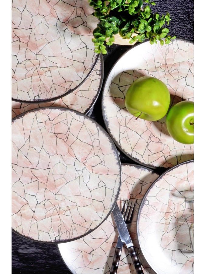 Набор из 6 сервировочных тарелок с мраморным узором Kitchen Life Special Design 27 см MCH06574