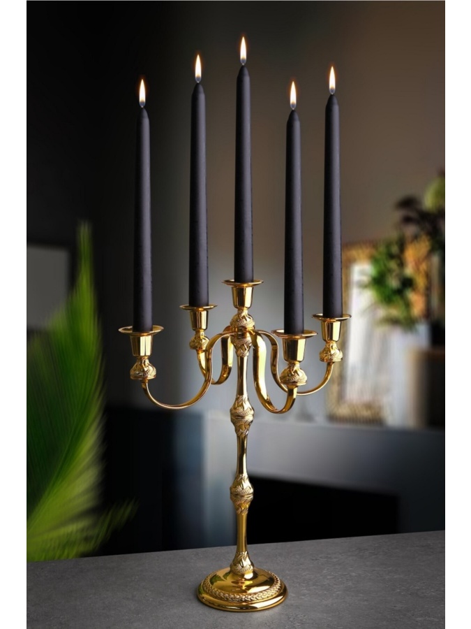 Kitchen Life Lux Zamak Золотой подсвечник ручной работы из 5 предметов MCH08565