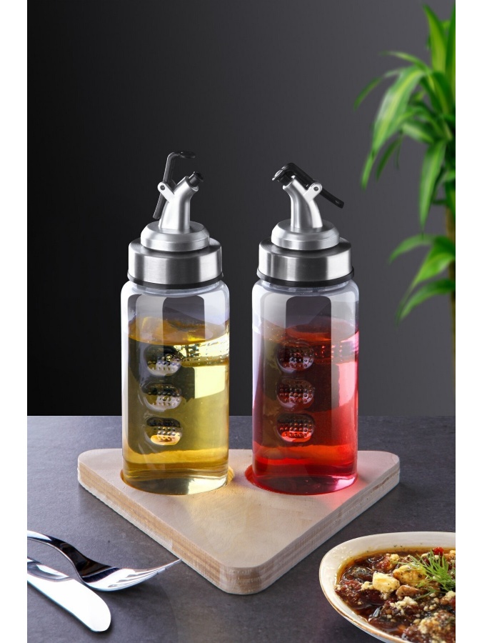 Kitchen Life  uchburchak yog‘och stend 2 Yog‘ moy to‘plami 230 ml 3 dona. MCh08444