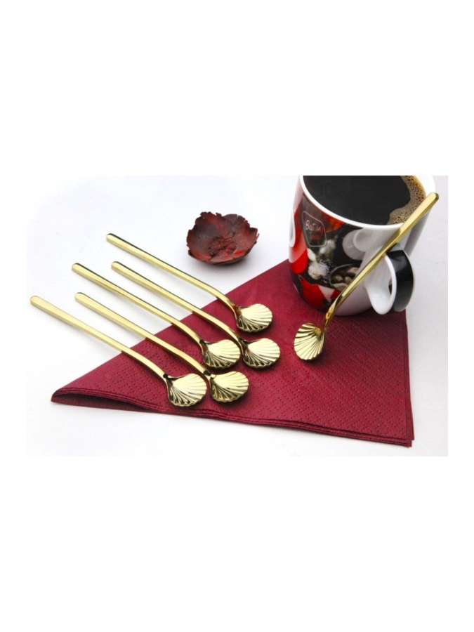 To‘plam Kitchen Life zanglamas po‘latdan oltin 6 choy qoshiq MCH08545