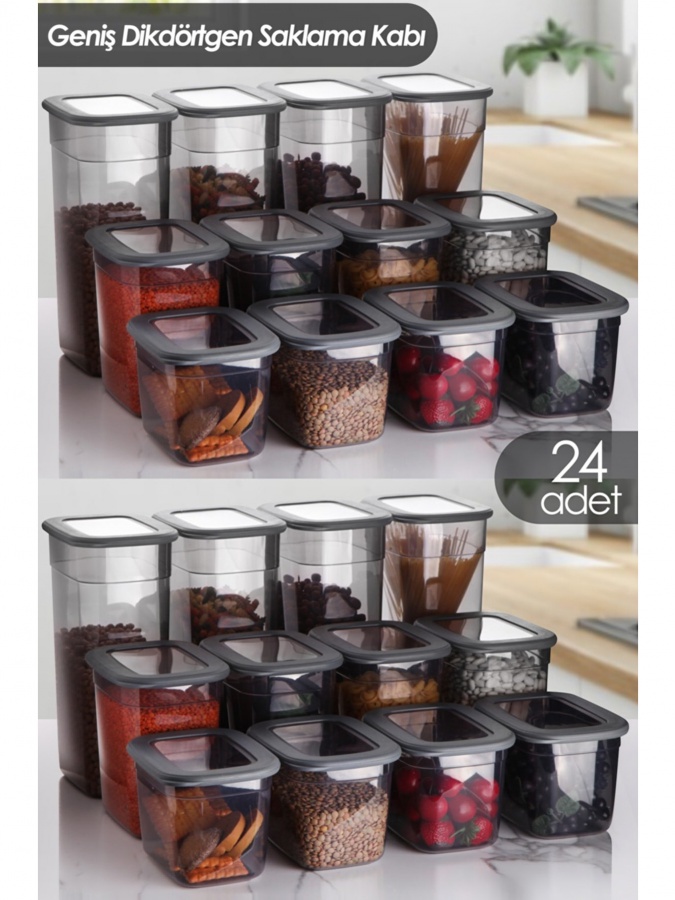 Kitchen Life 24 ta uzun to‘rtburchaklar saqlash qutilari