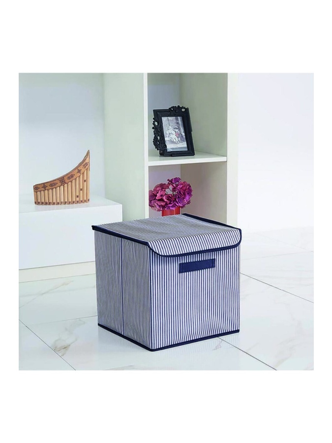 Rope Home Темно-Синяя Полосатая Коробка С Крышкой 30 X 30 X 30 См ROPE.HAM.SPT95