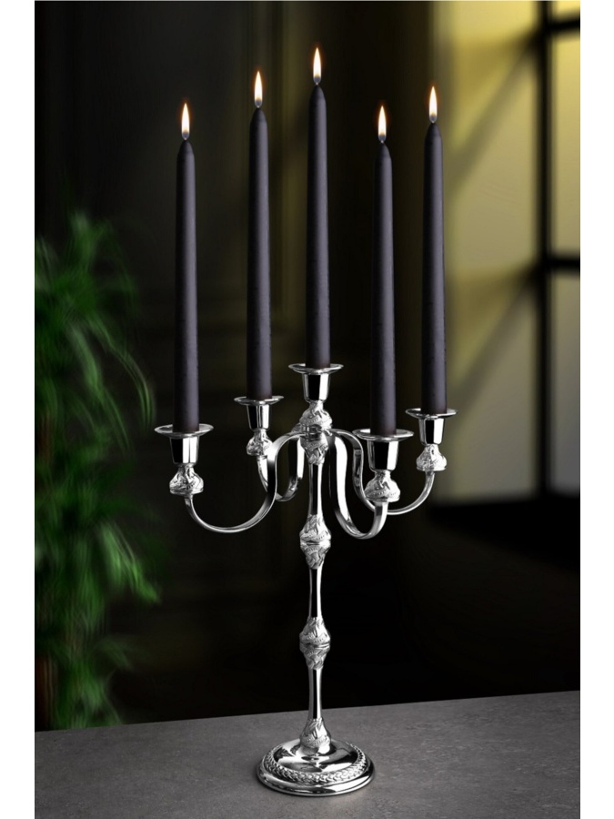 Серебряный подсвечник ручной работы из 5 предметов - Подсвечник Kitchen Life Lux Zamak MCH08566