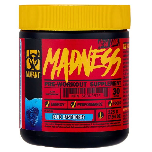 Mashqdan oldingi kompleks Mutant Madness (225 g) Blue Raspberry
