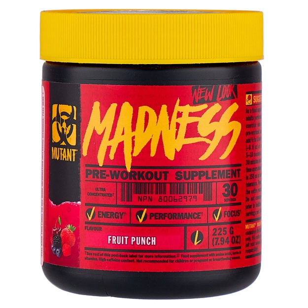 Mashqdan oldingi kompleks Mutant Madness (225 g) Fruit Punch