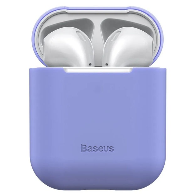 Chehol uchun Apple AirPods 1/2 Baseus Ultrathin Series Silica Gel Binafsha rang