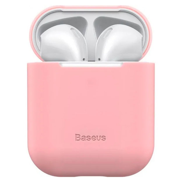 Chehol uchun Apple AirPods 1/2 Baseus Ultrathin Series Silica Gel Pushti rang