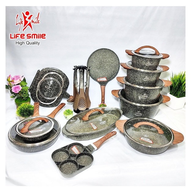Granit qozon tovoqlar to‘plami Life Smile 1006