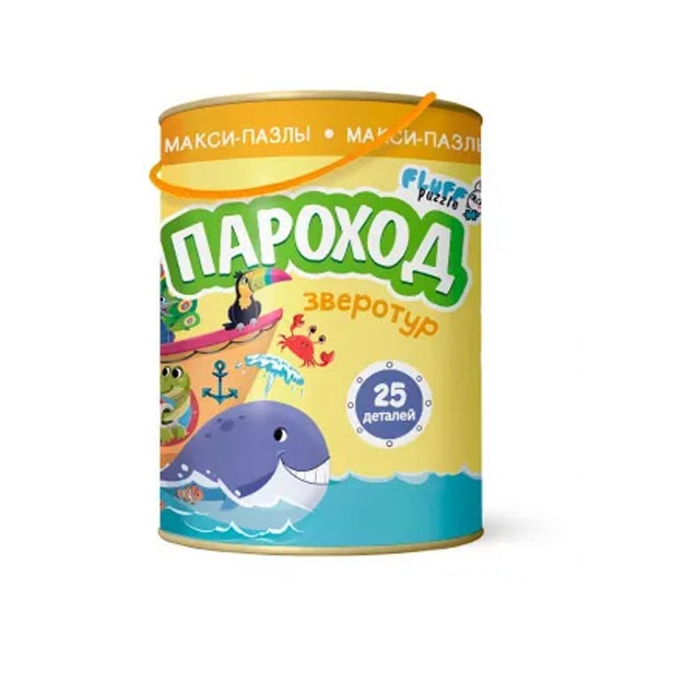 Макси-пазлы. Зверотур. Пароход. 25 деталей. ГЕОДОМ