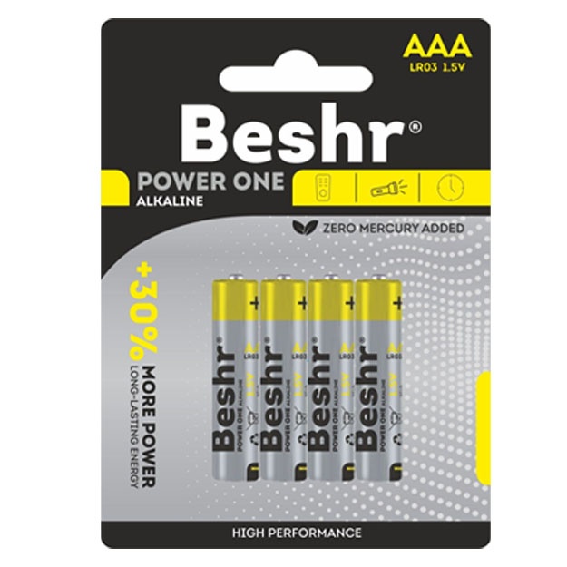 Batareya Beshr AAA Alkaline (LR03) 4ta Sariq