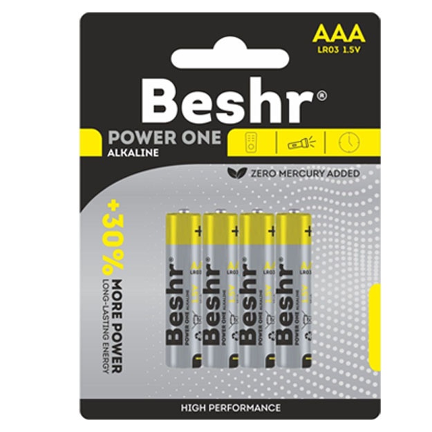 Batareya Beshr Alkaline AAA (LR6) 1.5V 4ta Sariq