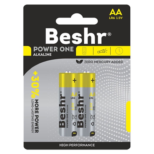 Batareya Beshr Alkaline AA (LR6) 1.5V 2ta Sariq