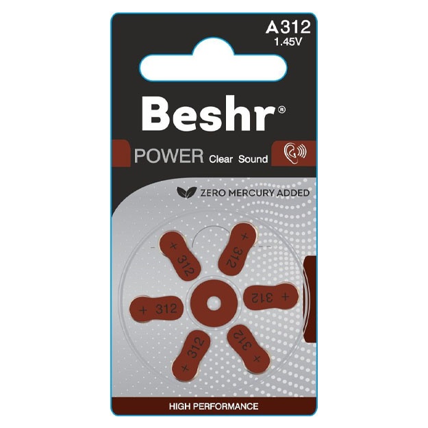 Eshitish apparati batareyalari (A312) 1.45V Beshr