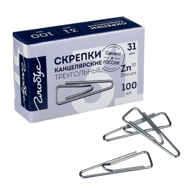 Скрепки канцелярские  L31 мм,  С31-100 Ц