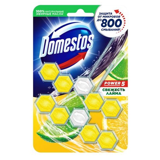 Hojatxonani tozalash uchun blok Domestos Power 5 layma freshness  Moskov