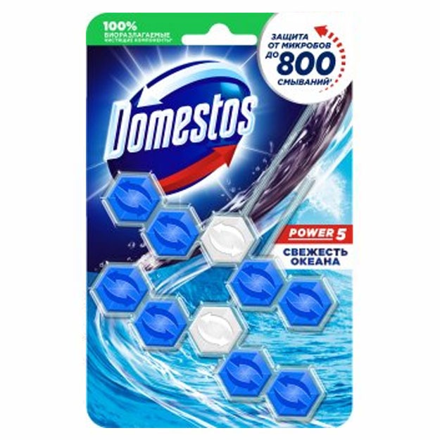 Блок для очищения унитаза Domestos Power 5 Свежесть океана Mockow