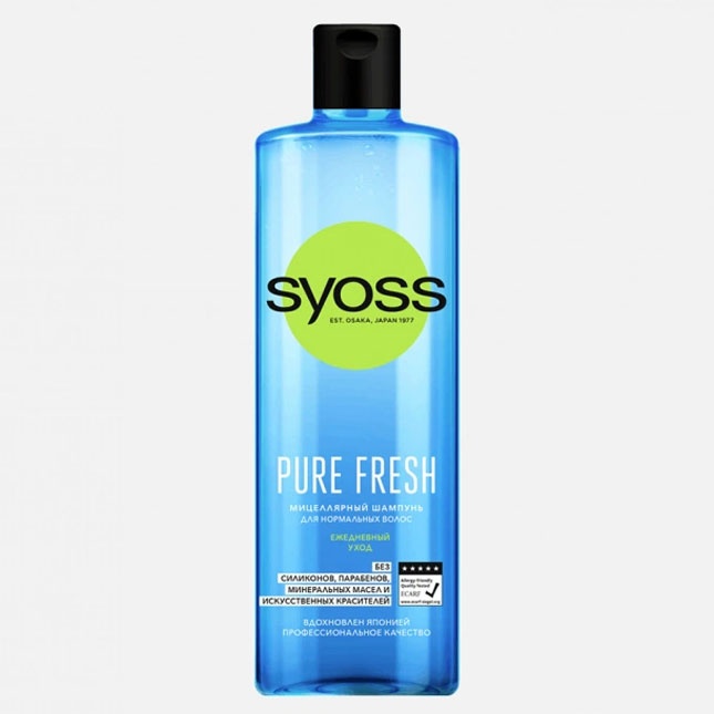 Shampun oddiy sochlar uchun Syoss Pure Fresh 450ml Rossiya