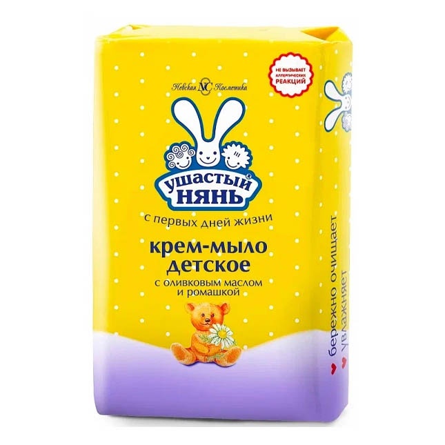 Zaytun moyi va romashka bilan krem-sovun Ushastiy Nyan 90 g Moskva