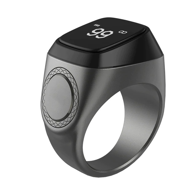 Zikr Ring elektron tasbeh idishda Qora 18