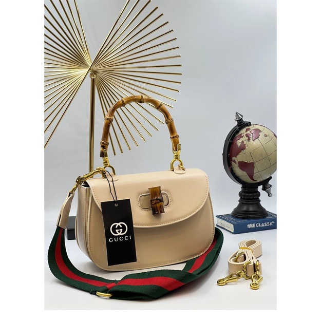 Gucci Bamboo 1947 Small sumka ART-01 Qaymoq rang