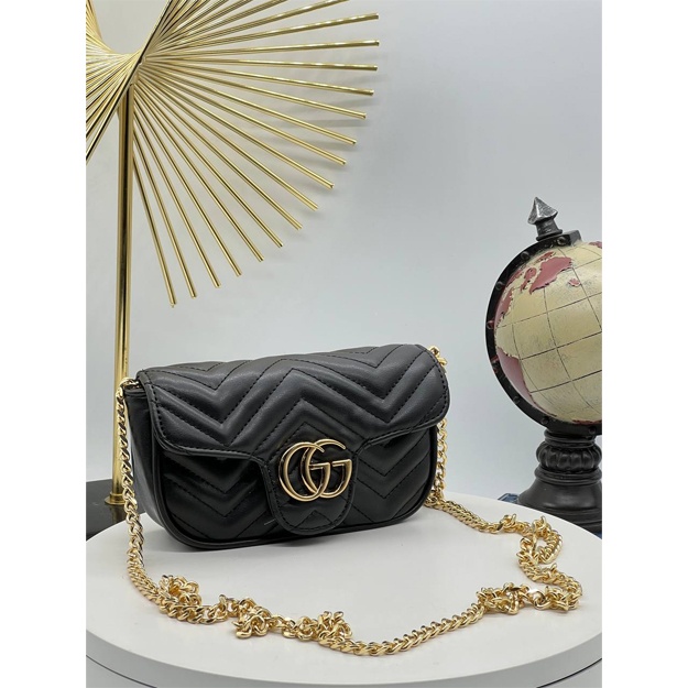 Gucci Marmont Mini Bag sumkasi ART-01 Chyorniy