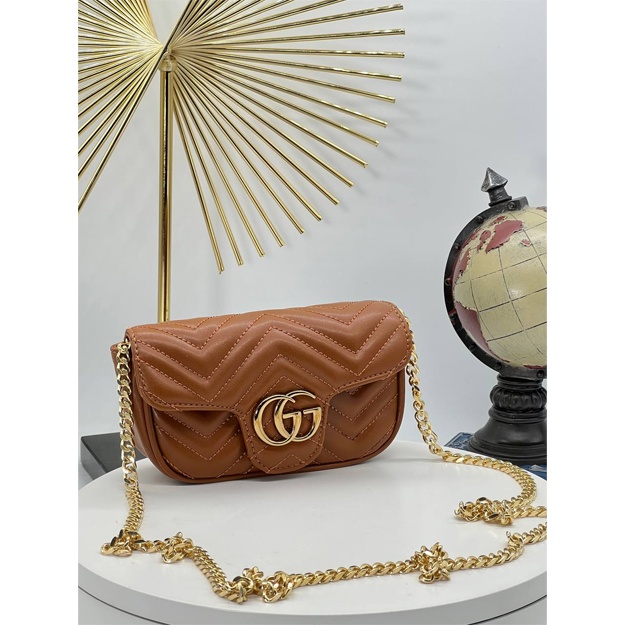 Gucci Marmont Mini Bag sumkasi ART-01 jigarrang