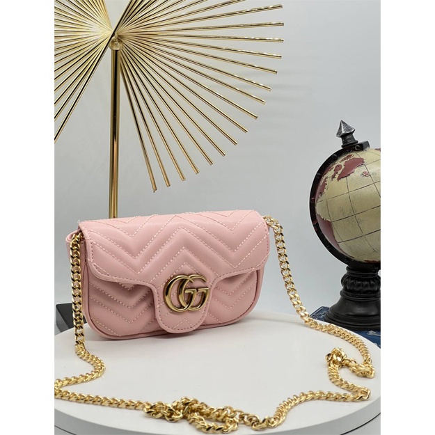 Gucci Marmont Mini Bag sumkasi ART-01 Yarko-rozoviy